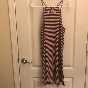 Maroon striped dress